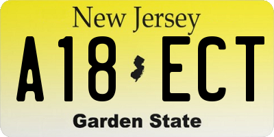 NJ license plate A18ECT