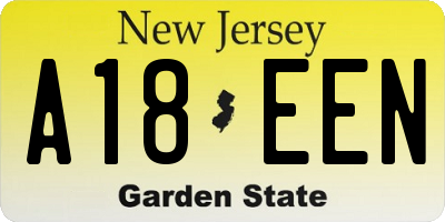 NJ license plate A18EEN