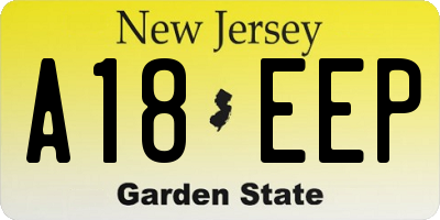 NJ license plate A18EEP