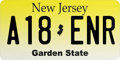 NJ license plate A18ENR