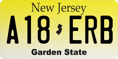 NJ license plate A18ERB