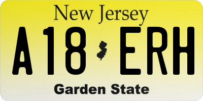 NJ license plate A18ERH