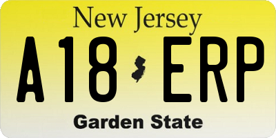 NJ license plate A18ERP