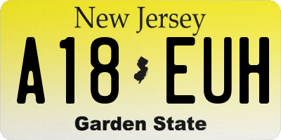 NJ license plate A18EUH