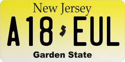 NJ license plate A18EUL