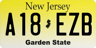 NJ license plate A18EZB