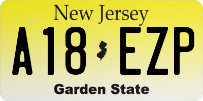 NJ license plate A18EZP