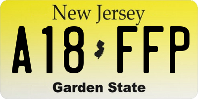 NJ license plate A18FFP