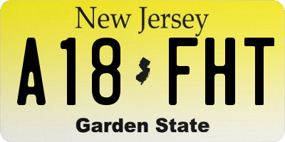 NJ license plate A18FHT