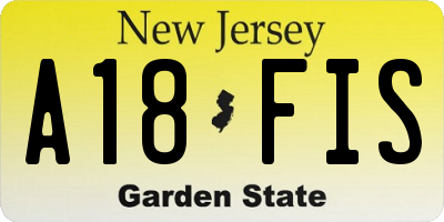 NJ license plate A18FIS