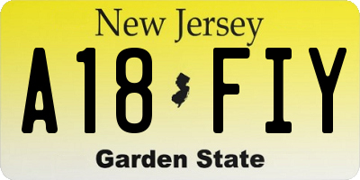 NJ license plate A18FIY