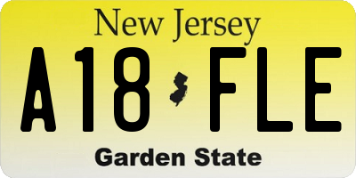 NJ license plate A18FLE