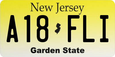 NJ license plate A18FLI