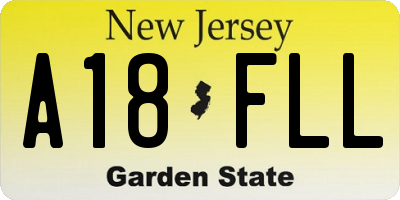 NJ license plate A18FLL