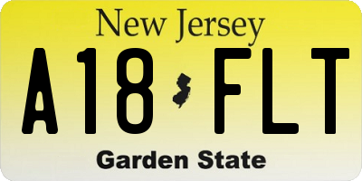 NJ license plate A18FLT