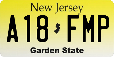 NJ license plate A18FMP