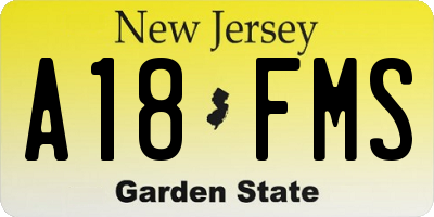 NJ license plate A18FMS