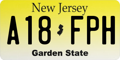 NJ license plate A18FPH