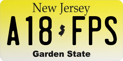 NJ license plate A18FPS