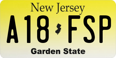NJ license plate A18FSP