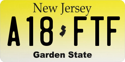 NJ license plate A18FTF
