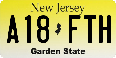 NJ license plate A18FTH