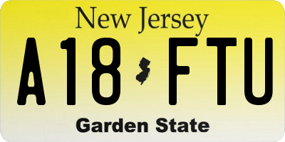 NJ license plate A18FTU