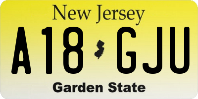 NJ license plate A18GJU