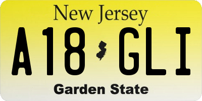 NJ license plate A18GLI
