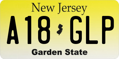 NJ license plate A18GLP