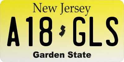 NJ license plate A18GLS