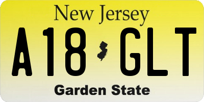 NJ license plate A18GLT