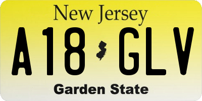 NJ license plate A18GLV