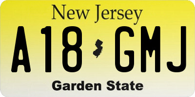 NJ license plate A18GMJ