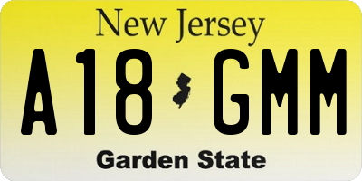 NJ license plate A18GMM
