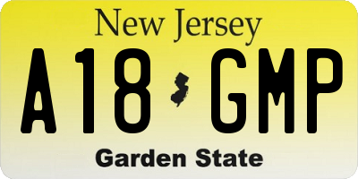 NJ license plate A18GMP