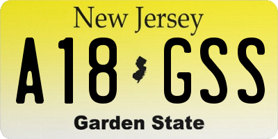 NJ license plate A18GSS
