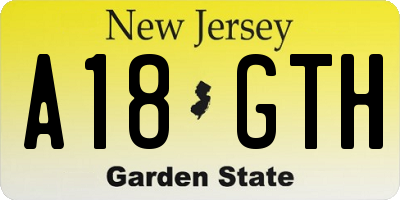 NJ license plate A18GTH