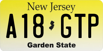 NJ license plate A18GTP