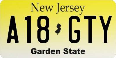 NJ license plate A18GTY