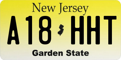 NJ license plate A18HHT
