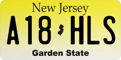 NJ license plate A18HLS