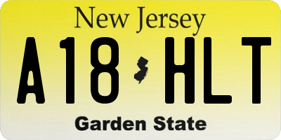 NJ license plate A18HLT