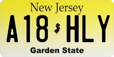 NJ license plate A18HLY