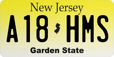 NJ license plate A18HMS