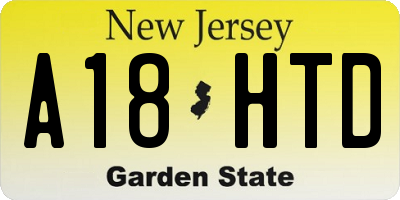 NJ license plate A18HTD