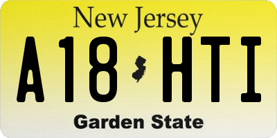 NJ license plate A18HTI