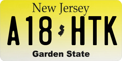 NJ license plate A18HTK