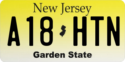 NJ license plate A18HTN