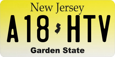 NJ license plate A18HTV